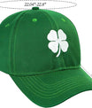 Ireland Irish 4 Leaf Clover St. Patrick's Day Hat for Men Women Embroidery Shamrock Baseball Cap Hat