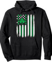 Irish American Flag, Shamrock Flag, St Patrick Day Flag Pullover Hoodie