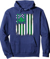 Irish American Flag, Shamrock Flag, St Patrick Day Flag Pullover Hoodie