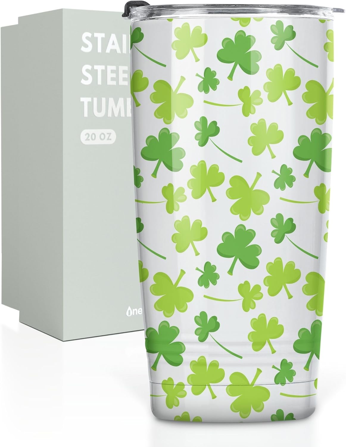 Irish Gifts for Women Men, 20oz Insulated Stainless Steel Tumbler with Lid and Straw, Best Irish Gifts for Best Friends, Christmas, Birthday, St Patricks Day - Shamrock