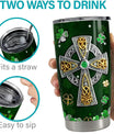 Irish Tumbler 20oz Celtic Cross Stainless Steel Tumbler with Lid Gift for Women Birthday Christmas