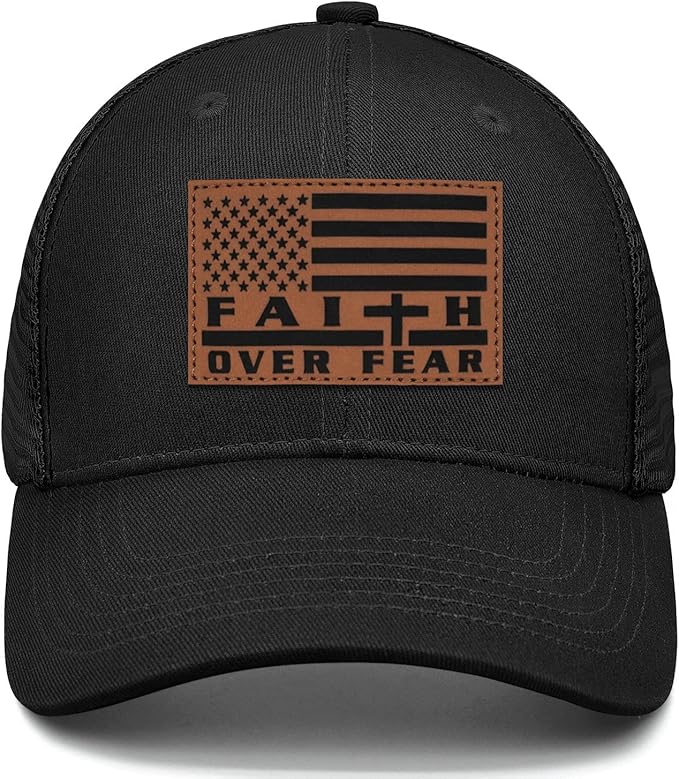 Jesus Hat Christian Gifts for Men American Flag Hats Faith Over Fear Hat Fathers Day Christmas Birthday Gifts for Friend