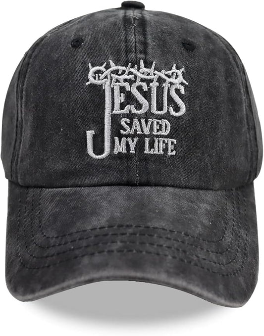 Jesus Saved My Life Unisex Adult Adjustable Denim Dad Hat