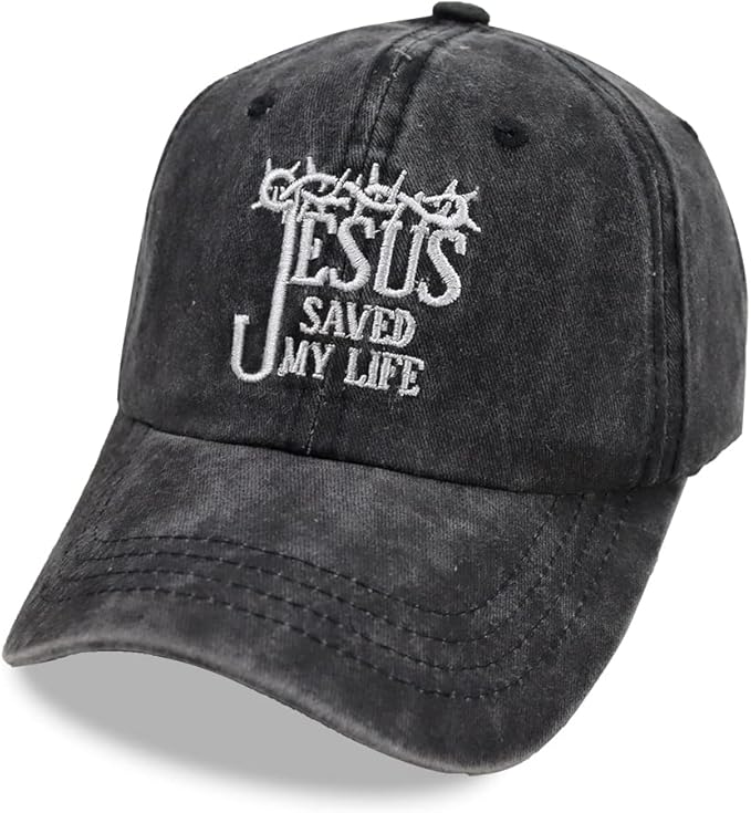 Jesus Saved My Life Unisex Adult Adjustable Denim Dad Hat