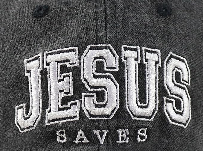 Jesus Saves Hats for Men Women, Funny Adjustable Cotton Christian Baseball Cap