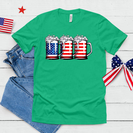 Beer American Flag 4th Of July Men Women Merica Drinking Usa T-Shirt