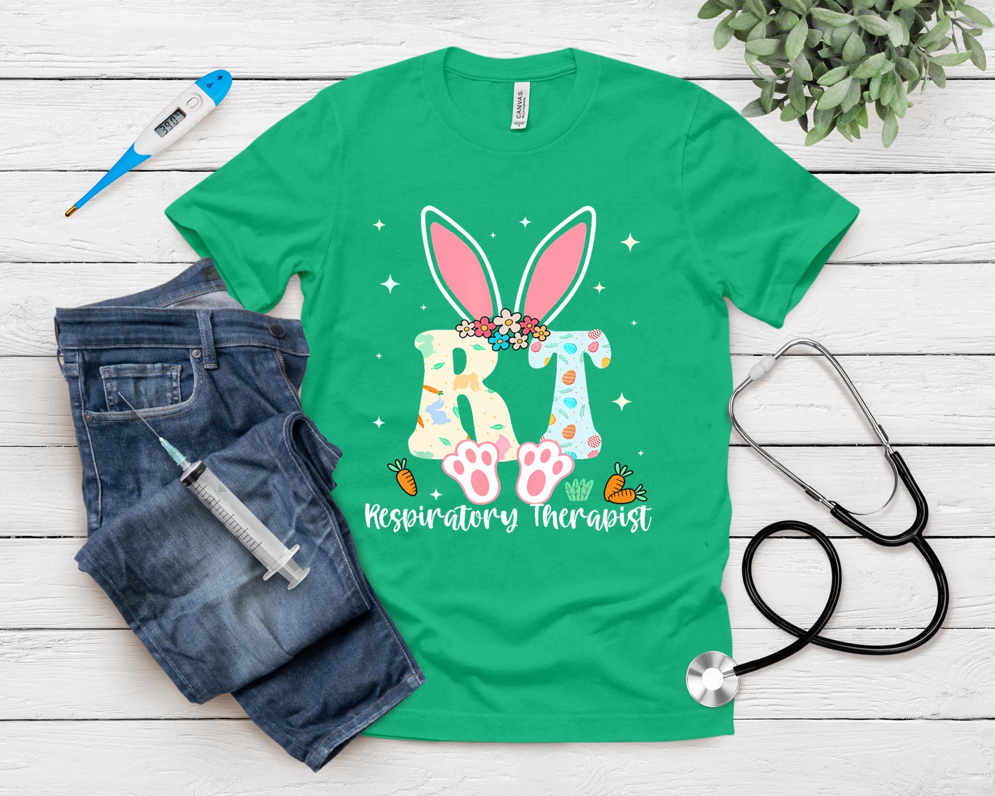 Respiratory Therapist Easter Day Bunny Rt Nurse T-Shirt