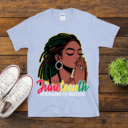 Black Woman Remembering My Ancestors Juneteenth T-Shirt