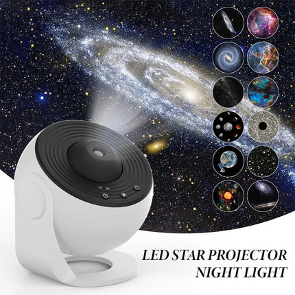 Magic Galaxy Projector Night Light, 360° Rotating Starry Sky for Bedroom Ambiance, Kids Sleep Aid, and Romantic