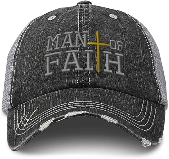 Man of Faith Baseball Cap Hat Christian Hat Cap