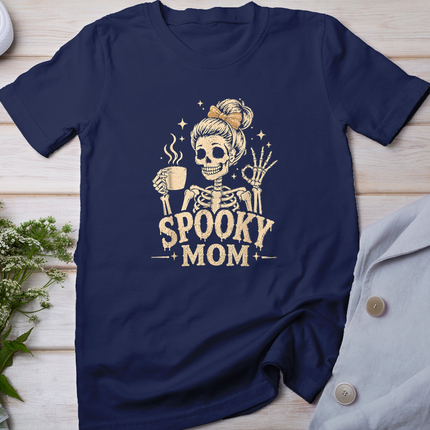 Mama Halloween Shirts Spooky Mama Skeleton Coffee T-Shirt