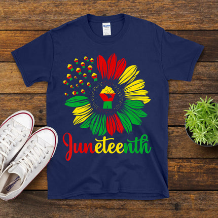 Juneteenth Accentors Sunflower African American Black Pride T-Shirt