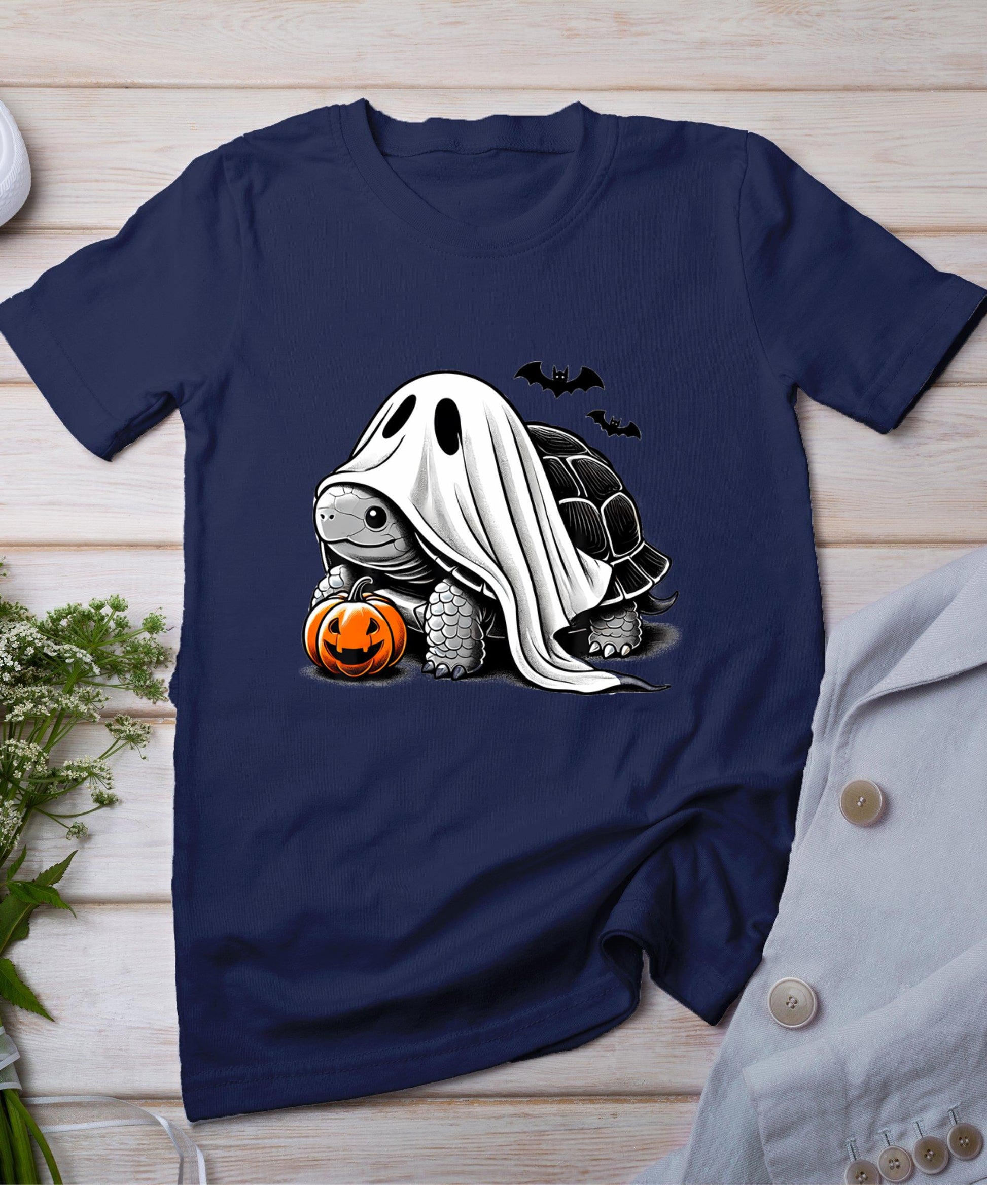 Halloween Turtle Ghost Pumpkin Costume Terrapin Tortoise T-Shirt