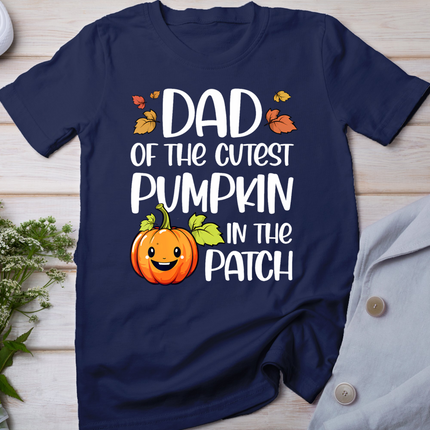 Dad Of Cutest Pumpkin In The Patch Halloween Thanksgiving T-Shirt