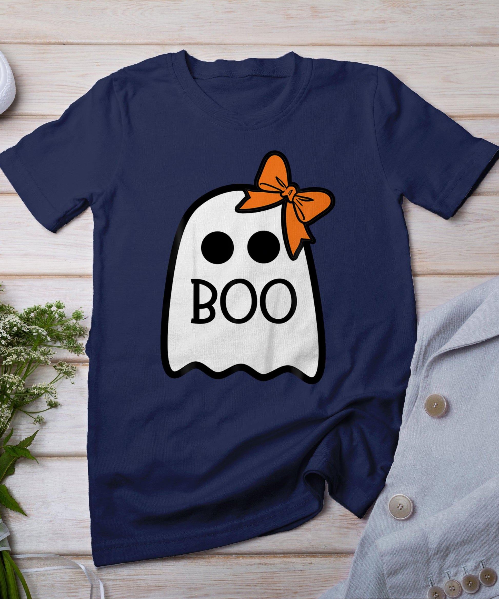 Toddler Ghost With Bow Boo Girls Halloween T-Shirt