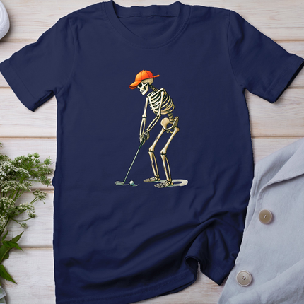 Skeleton Golf Halloween Golfer Golf Player Funny Men Dad T-Shirt
