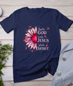 Blessed By God - Loved By Jesus Pink Sunflower T-Shirt