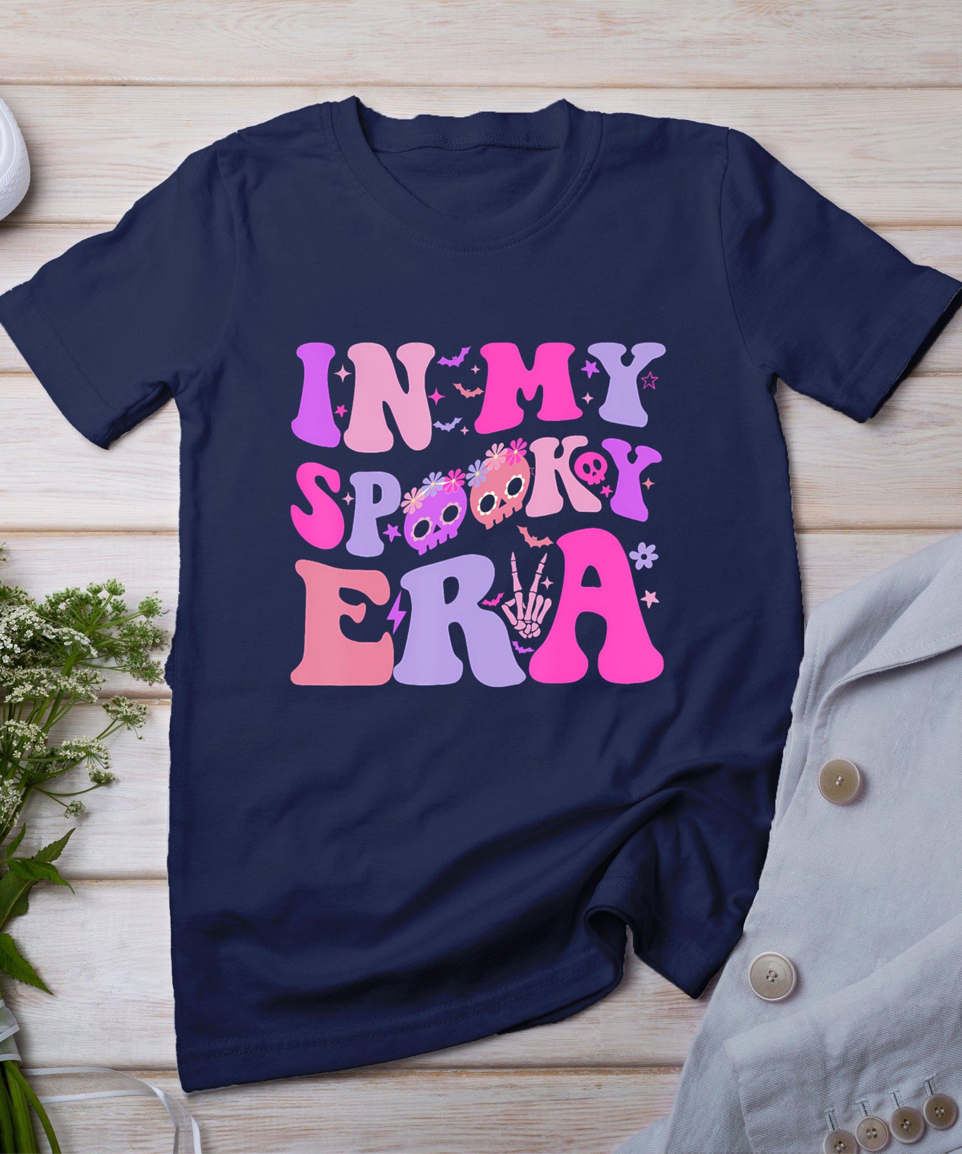 In My Spooky Era Groovy Hippie Halloween Ghost Women Girls T-Shirt