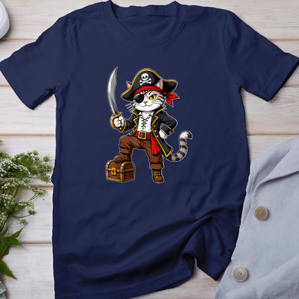 Pirate Cat Cute Halloween Costume Funny Graphic T-Shirt