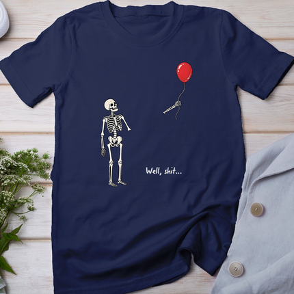 Well Skeleton Holding Balloon Gothic Halloween T-Shirt