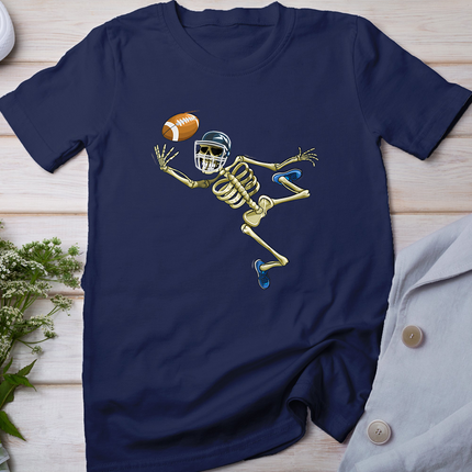 American Football Skeleton Halloween Men Boys Football Fan T-Shirt