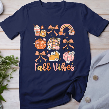 Retro Coffee Fall Vibes Autumn Coquette Pumpkin Thanksgiving T-Shirt