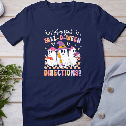 Are You Fall O Ween Directions Funny Teacher Halloween Ghost T-Shirt