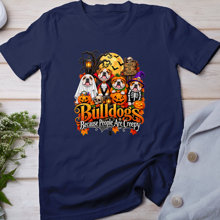 Bulldogs Because People are Creepy Halloween Dogs Costume T-Shirt