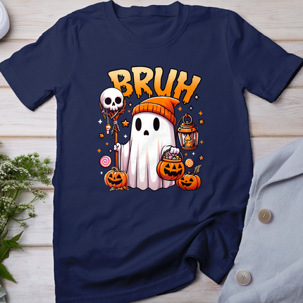 Bruh Ghost Halloween Cute Ghost Trick Or Treat Candy Halloween T-Shirt