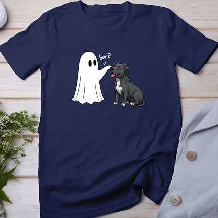 Pit Bull Boo P Ghost Nose Boop Halloween Dog Lover T-Shirt