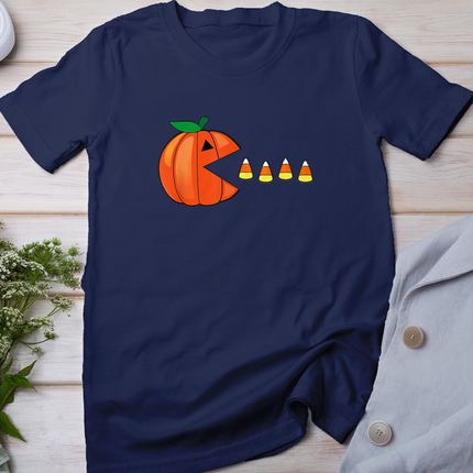 Funny Halloween Pumpkin Eating Candy Corn Gift T-Shirt