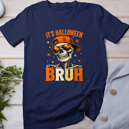 Bruh It's Halloween Funny Skeleton Trick Or Treat Boys Kids T-Shirt