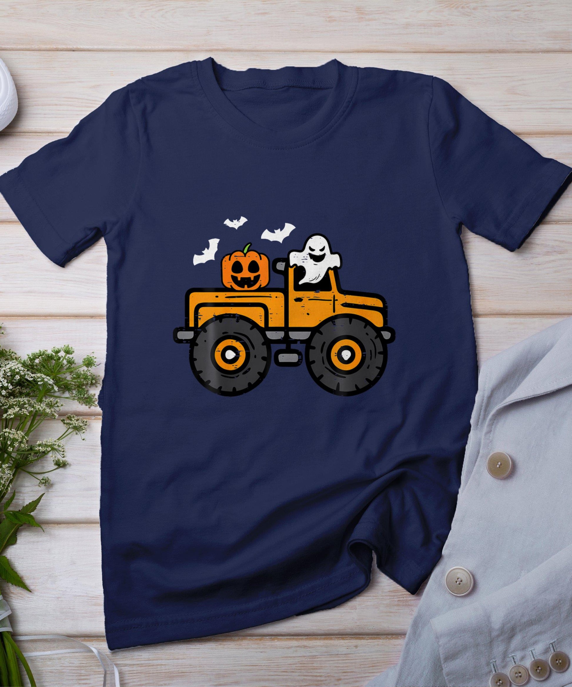 Monster Truck Ghost Pumpkin Halloween T-Shirt