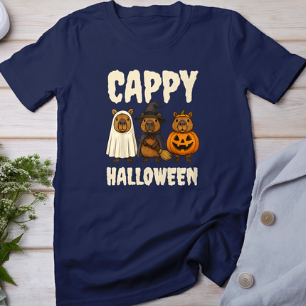Cappy Halloween Funny Capybara Ghost Witch Pumpkin Spooky T-Shirt