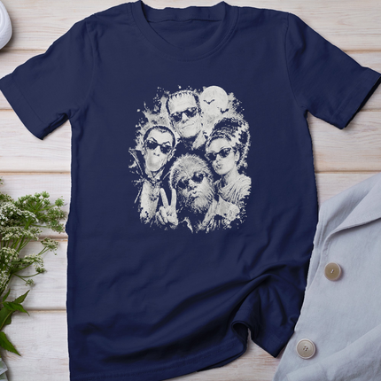 Vintage 90s Halloween Frankenstein Monsters Selfie Lovers T-Shirt
