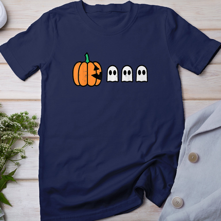 Halloween Gamer Pumpkin Eating Ghost Costume Men Boys Kids T-Shirt