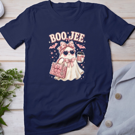 Boo JEE Boujee Ghost Halloween October Vibes Women Girls T-Shirt