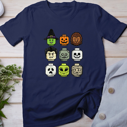 Halloween Building Blocks Head Cute Bricks Costume Boys Kids T-Shirt