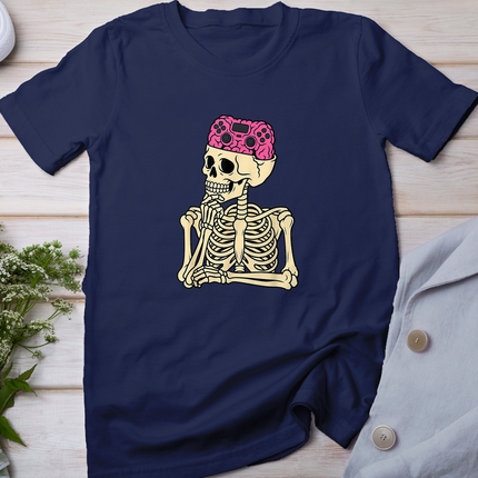 Halloween Skeleton Gamer Brain Men Teens Boys Gaming Boys T-Shirt
