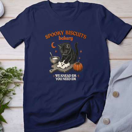 Retro Funny Spooky Biscuits Club Cat Lovers Pastry Halloween T-Shirt