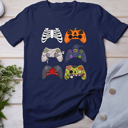 Halloween Skeleton Zombie Gaming Controllers Mummy Boys Kids T-Shirt