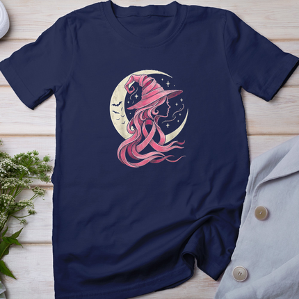 Pink Ribbon Breast Cancer Halloween Witch T-Shirt