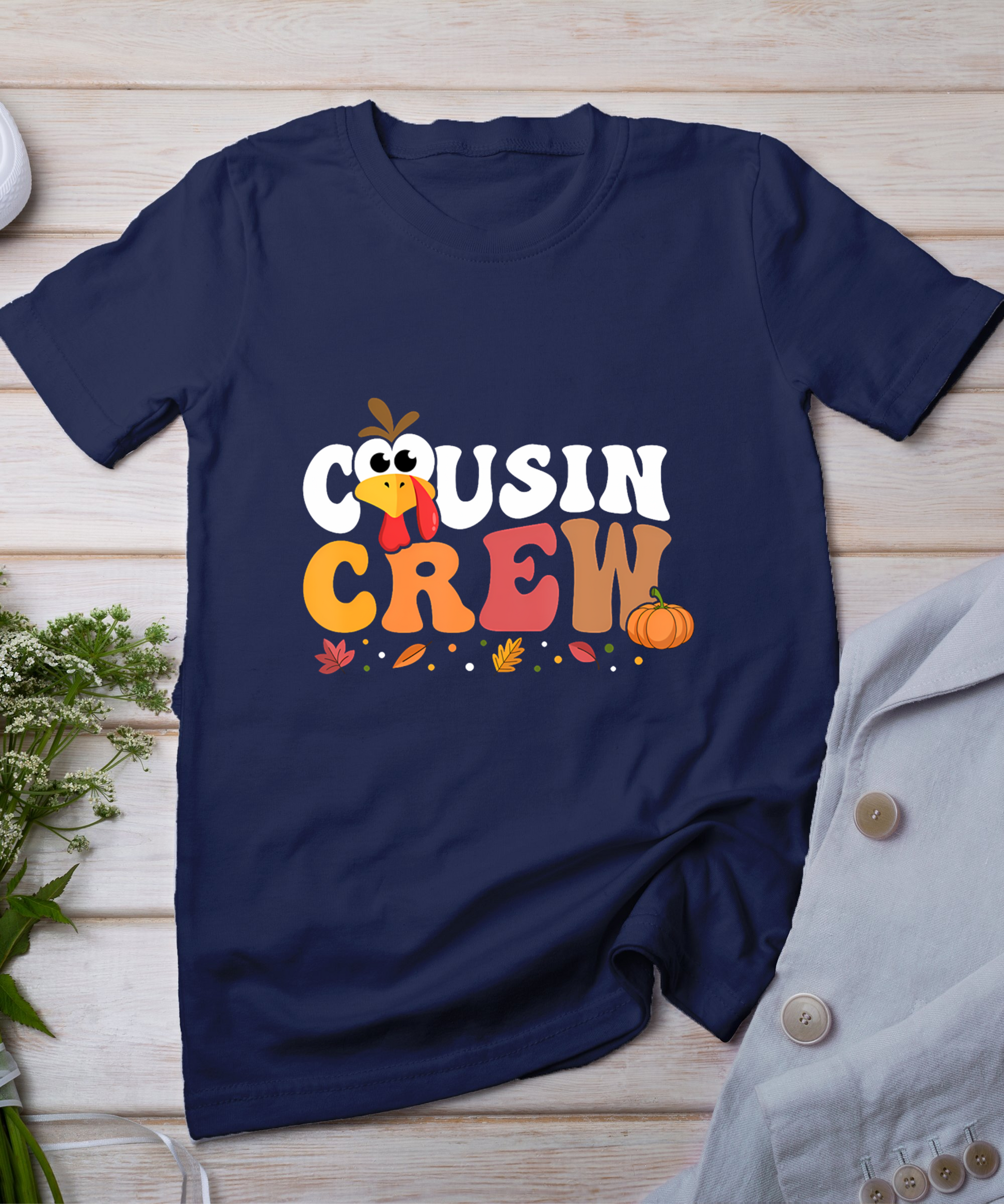 Cousin Crew Thanksgiving Family Matching Turkey Day Fall T-Shirt