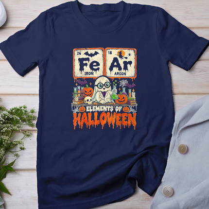 Elements of Halloween Fear Periodically Ghost Chemistry Pun T-Shirt