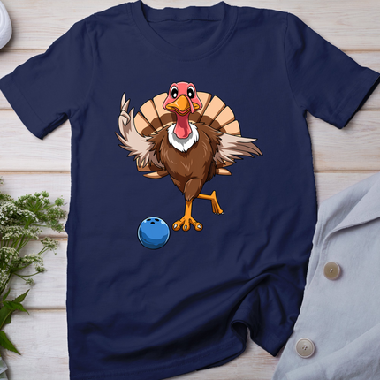 Turkey Bowling Thanksgiving Turkey Playing Bowling Turkey T-Shirt