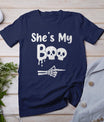 Matching Halloween Pajama Couples Shes My Boo Skull Face T-Shirt