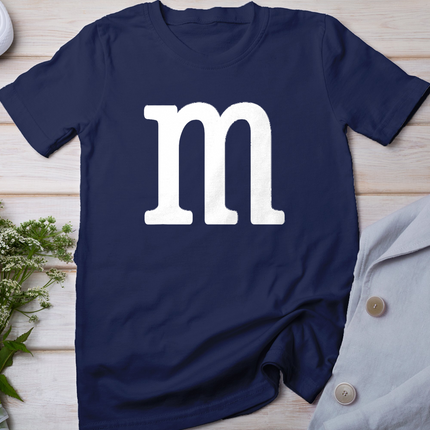 Letter M Funny Group Halloween Team Easy Lazy Costume T-Shirt