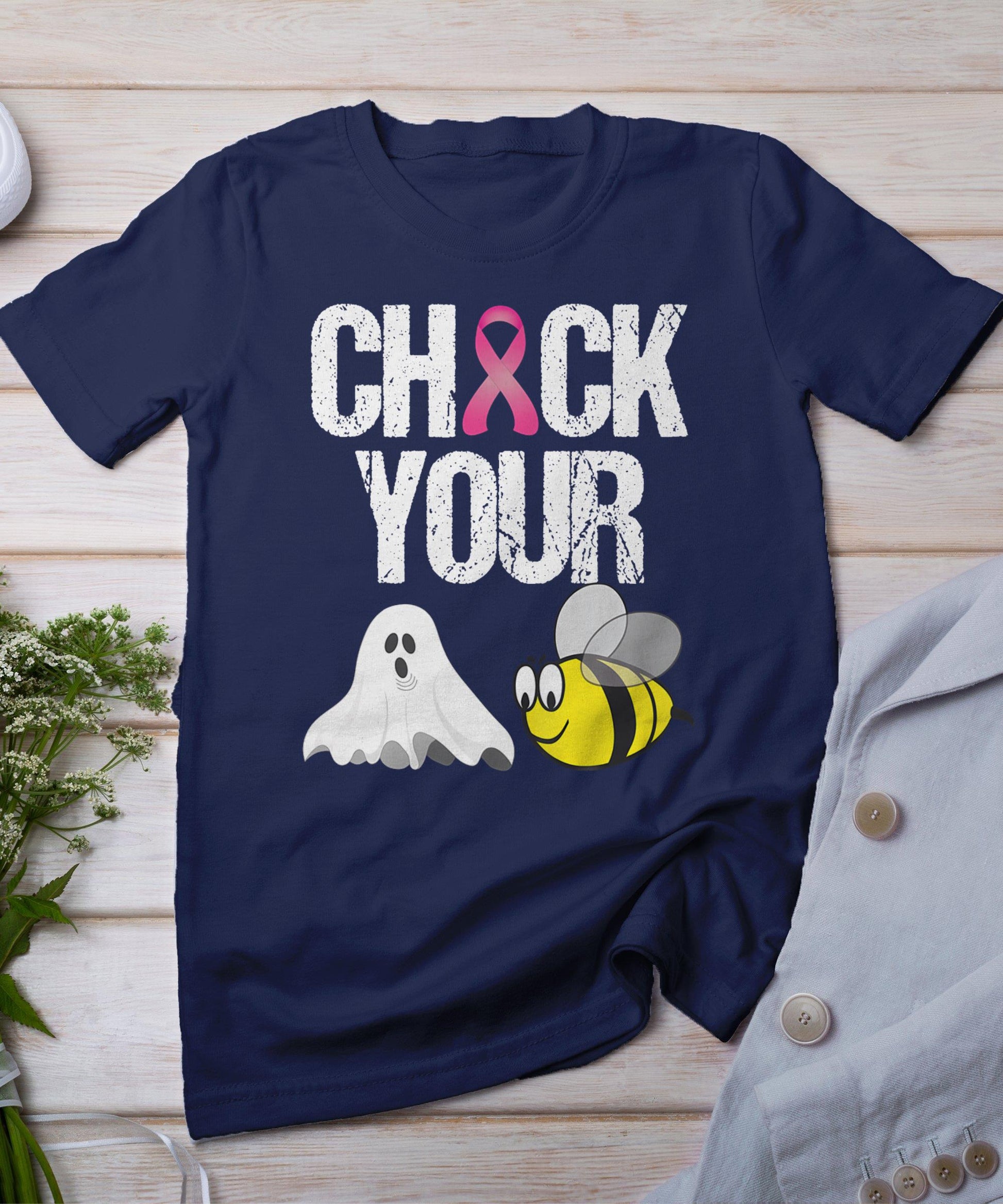 Check Your Boo Bees Shirt Funny Breast Cancer Halloween Gift T-Shirt