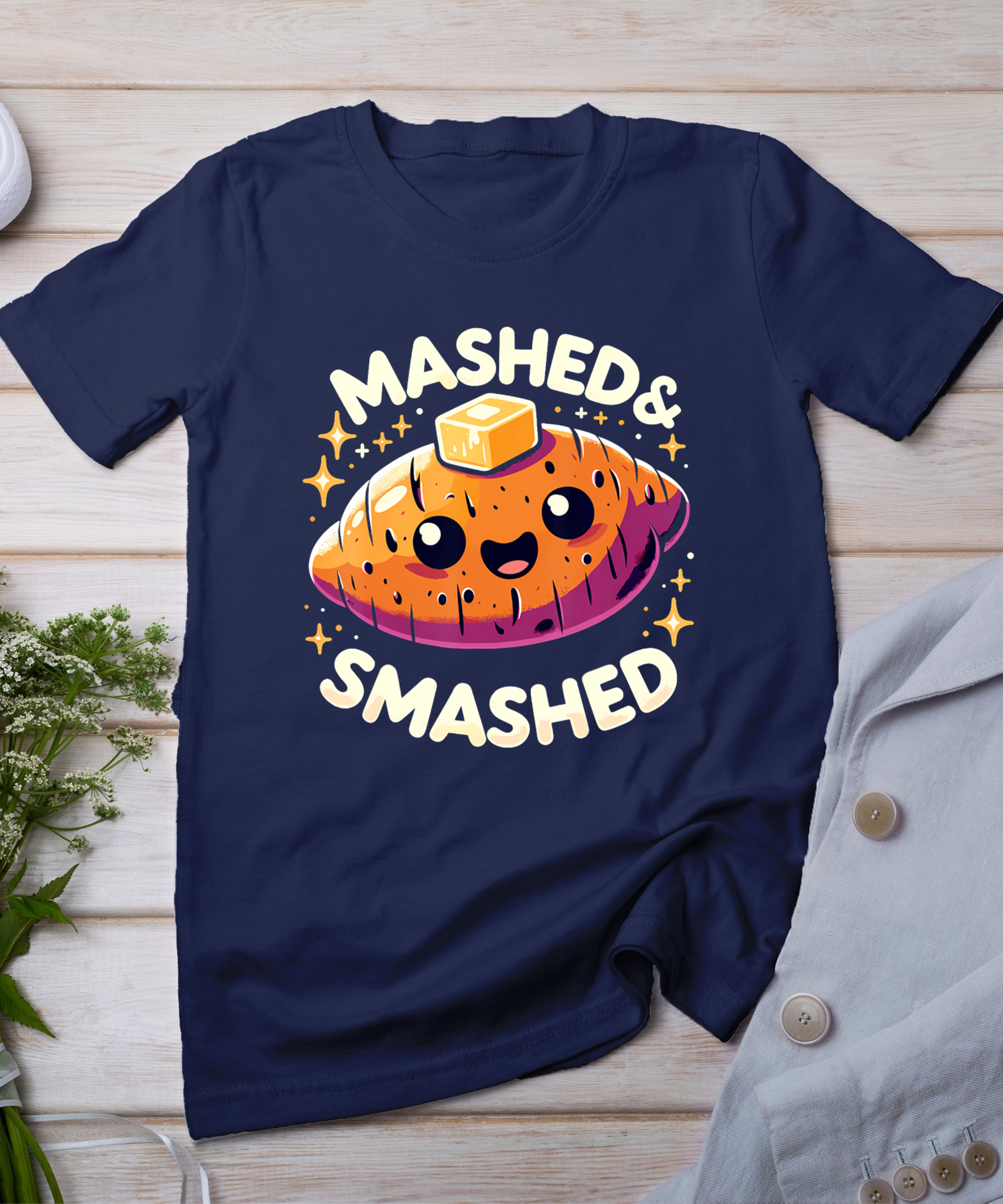 Thanksgiving Mashed  Smashed Funny Sweet Potato T-Shirt