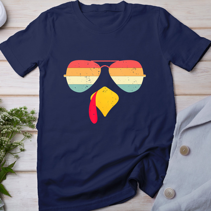 Cool Turkey Face With Sunglasses Funny Thanksgiving For Boys T-Shirt